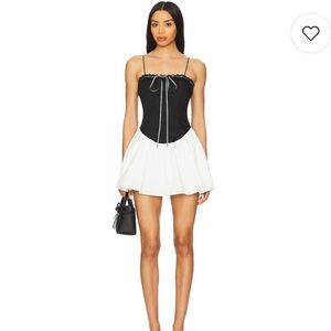 For Love & Lemons Annabella Mini Dress in Black
